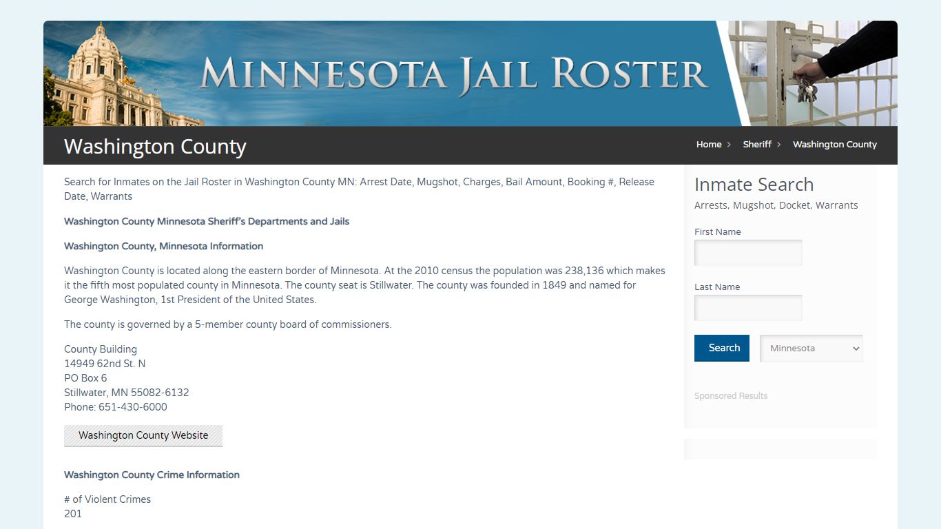 Washington County | Jail Roster Search