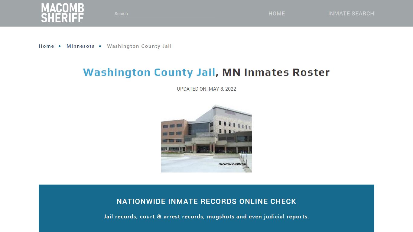 Washington County Jail, MN Jail Roster, Name Search